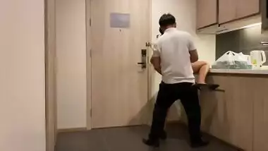 Hotel room service got some service from me (Caught on camera)