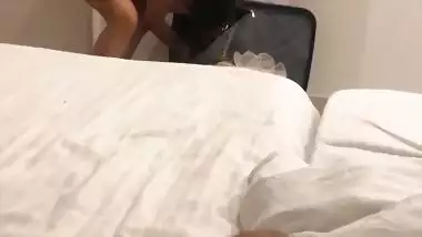 Wife in hotel room during honeymoon walks nude