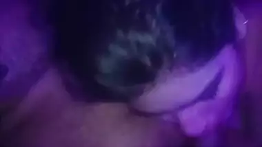 Desi wife enjoys blowjob by lying on husband tummy