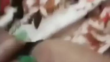 Newly married wife fingering pussy with lover on video call