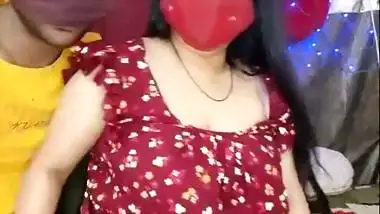 Young boy drinking breast milk with aunty boob sucking