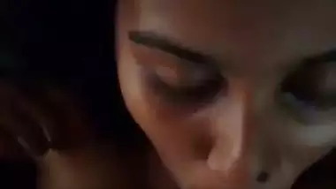 Nude girl makes her lover cum and shoots blowjob MMS